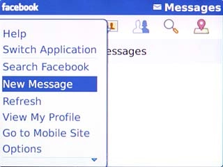 Scroll to New Message and press the Navigation key.