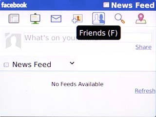 Scroll to the friends icon and press the Navigation key.