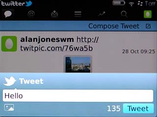 Scroll to Tweet and press the Navigation key.