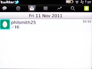 Highlight the required message and press the Navigation key.