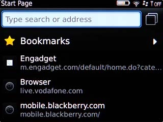 Highlight the address bar and press the Navigation key.