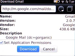 Scroll to Download and press the Navigation key.