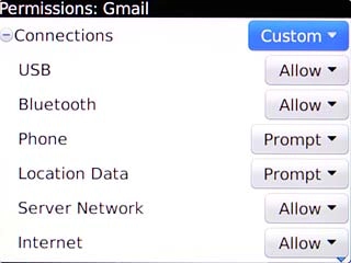 Highlight the drop down list next to Connections and press the Navigation key.
