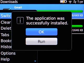 Scroll to OK and press the Navigation key.