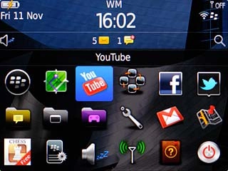 Scroll to YouTube and press the Navigation key.