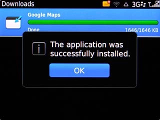 Scroll to OK and press the Navigation key.