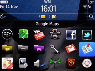 Scroll to Google Maps and press the Navigation key.