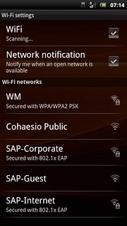 When the box next to the menu item is ticked (V), Wi-Fi is turned on.