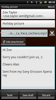 Press Send when you've finished your email message.