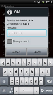 Follow the instructions on the display to select security settings, if required.Press Connect.