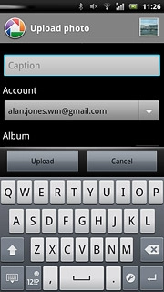 Key in text for the picture.Press Upload.