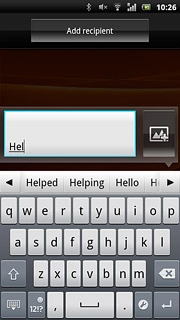 Press the required word to insert it.