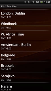 Press the required time zone.