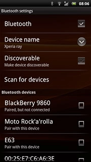 Press the required Bluetooth device.