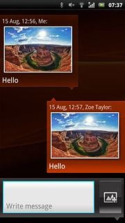 Press and hold the required picture message until a pop-up menu is displayed.