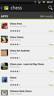 Press the required application.