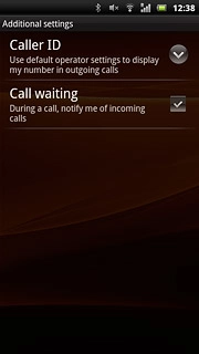The current settings are displayed.Press Call waiting to turn the function on or off.