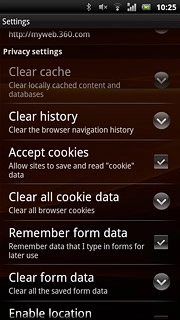 Press Clear all cookie data.