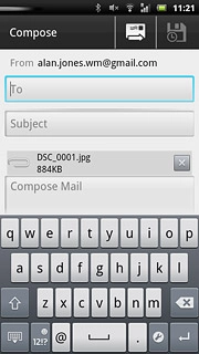 An email message containing the picture or video clip is created.Press To.