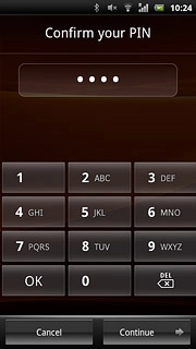 If the phone lock code is a PIN:Key in the current phone lock code and press Continue.