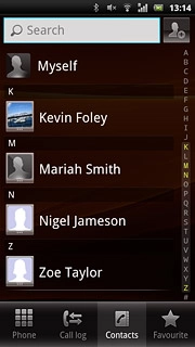 Press the required contact.