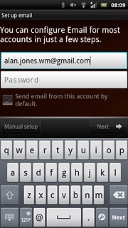Press Password and key in the password for your email account at your email provider.