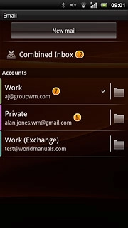 Press the required email account.