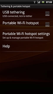 Press USB tethering to turn on the function.