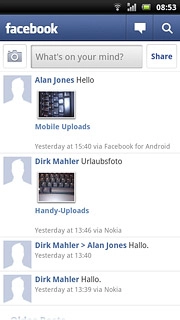 Press What's on your mind? and key in the required text.