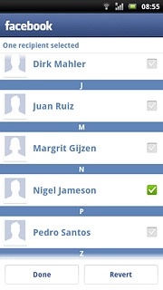 When the box next to the recipient is ticked (V), the recipient is selected.