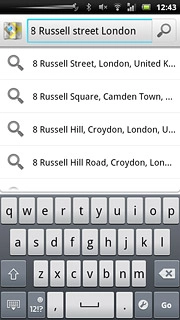 Key in the required destination and press Go.
