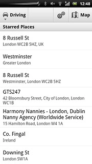 Your favourite locations are displayed.Press the required destination.