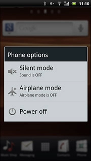 Press Airplane mode.Depending on the current setting, flight mode is now turned on or off.