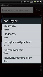 Press the required phone number.