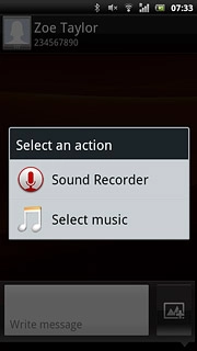 Press Select music.Go to the required folder.