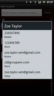 Press the required phone number or the required email address.