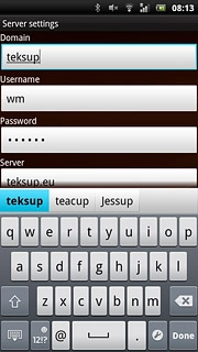 Press the field below Username and key in the username.
