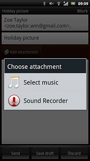 Press Select music.Go to the required folder.