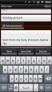 Press the text input field and write the required text.