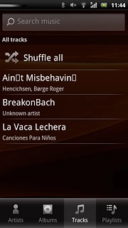 Press Shuffle all.All audio files are played back randomly.