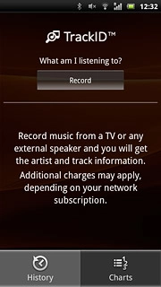 Press Record.Wait a moment while your phone records the music.Your phone searches for music details on the internet and after a moment the result is displayed.