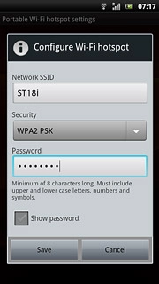 Press the field below Password and key in the required password.