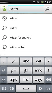 Key in Twitter and press the search icon.