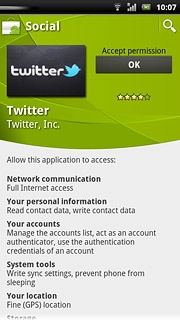 Press OK.Wait while the application is downloaded and installed.