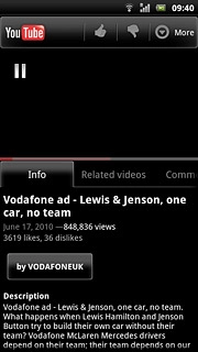 Start playing the required video clip, see above.Press More.