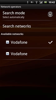 Your phone will search for networks within range.Press Search mode.