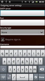 Press the field below SMTP server and key in the name or IP address of your email provider's outgoing server.Please note that if you can't send email messages when using your email provider's outgoing server, key in smtp.vodafone.net.au (Vodafone's outgoing server).