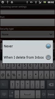 Press the required setting.