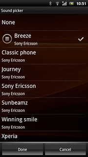 Once you've found a ring tone you like, press Done.