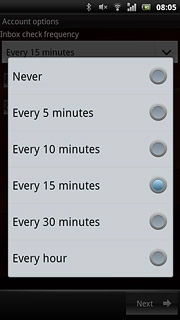 Press Never or the required period.